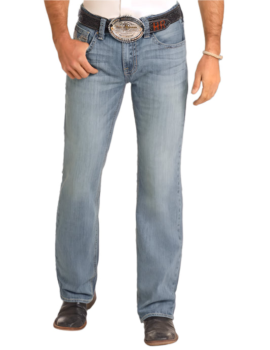ROCK & ROLL MEN'S PISTOL REGULAR FIT LADDER STITCH STRAIGHT LEG JEANS