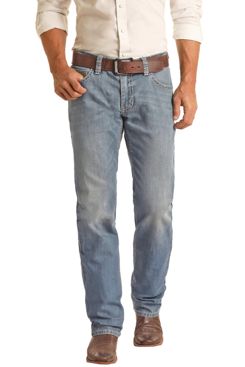 ROCK & ROLL DENIM MEN'S REVOLVER SLIM STRAIGHT JEAN - LIGHT WASH