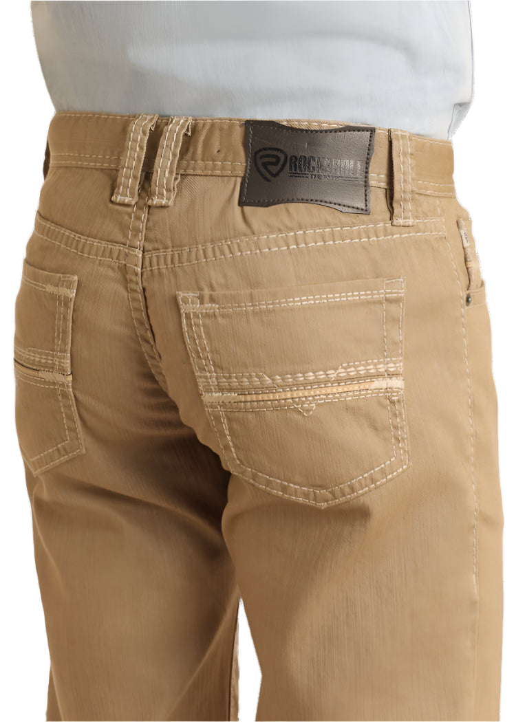 ROCK & ROLL DENIM MEN'S REVOLVER SLIM STRAIGHT JEAN -KHAKI