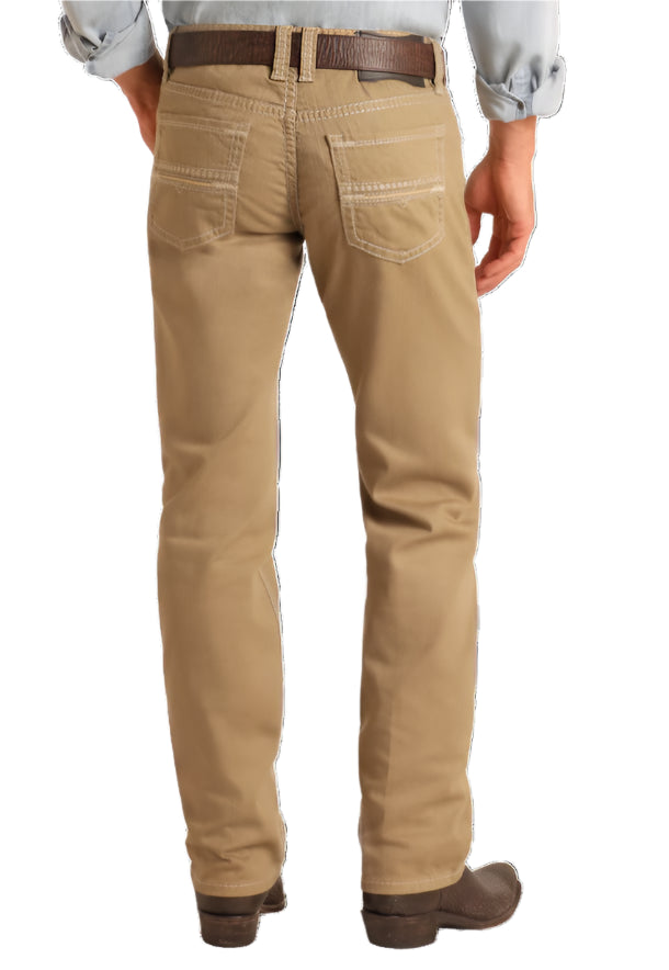 ROCK & ROLL DENIM MEN'S REVOLVER SLIM STRAIGHT JEAN -KHAKI