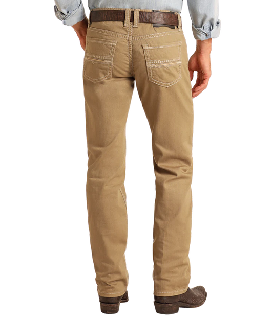 ROCK & ROLL DENIM MEN'S REVOLVER SLIM STRAIGHT JEAN -KHAKI