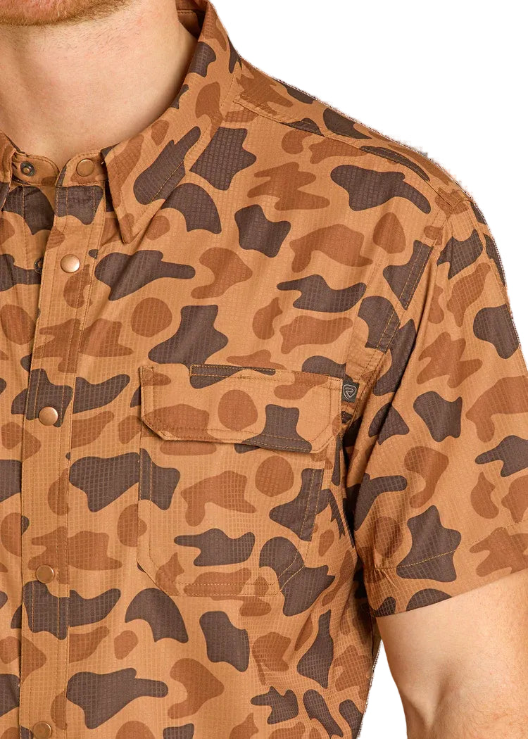 ROCK AND ROLL MEN'S TEK WESTERN SHIRT - CAMO