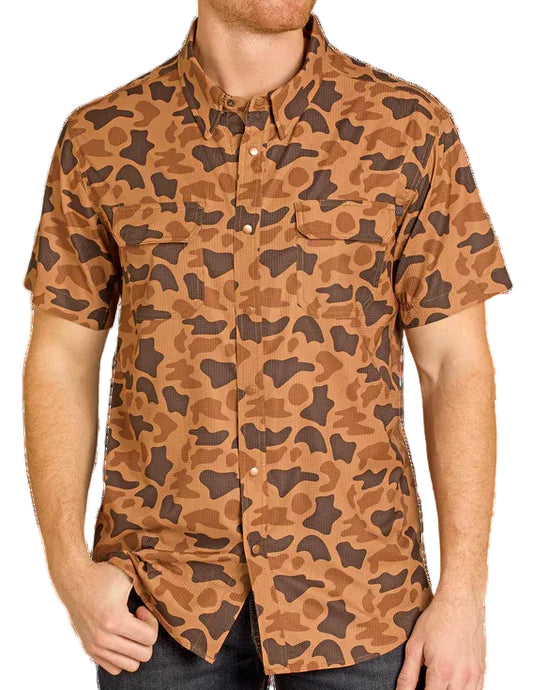 ROCK AND ROLL MEN'S TEK WESTERN SHIRT - CAMO