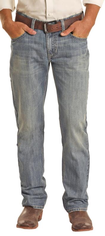 ROCK & ROLL MEN'S RELAXED BOOTCUT LIGHT WASH JEANS