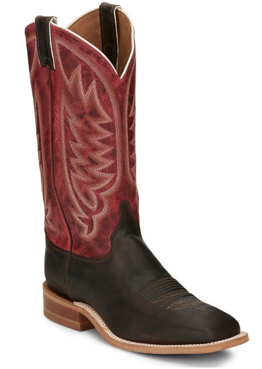 JUSTIN MEN'S ANDREWS CHOCOLATE WESTERN BOOTS
