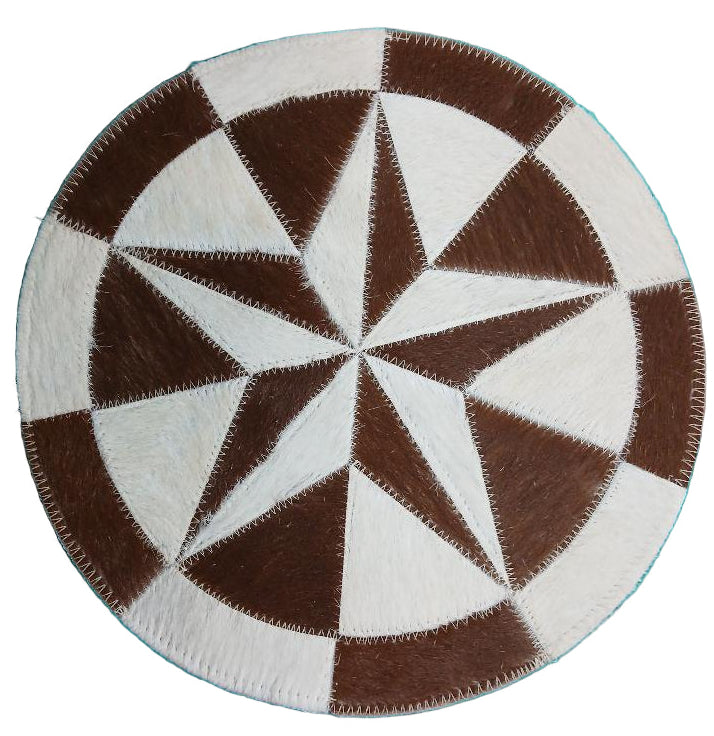 ROUND COWHIDE STAR PATCHWORK PLACEMATS
