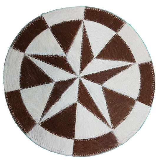 ROUND COWHIDE STAR PATCHWORK PLACEMATS