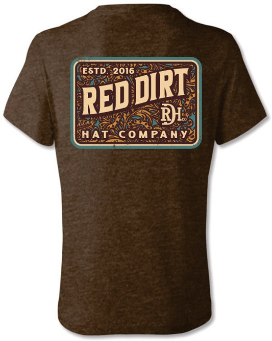 RED DIRT HAT CO TOOLED LEATHER TEE