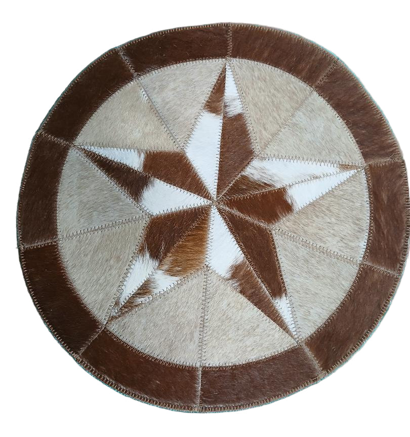 ROUND COWHIDE STAR PATCHWORK PLACEMATS