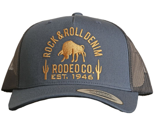 ROCK & ROLL DENIM CURVED TRUCKER CAP