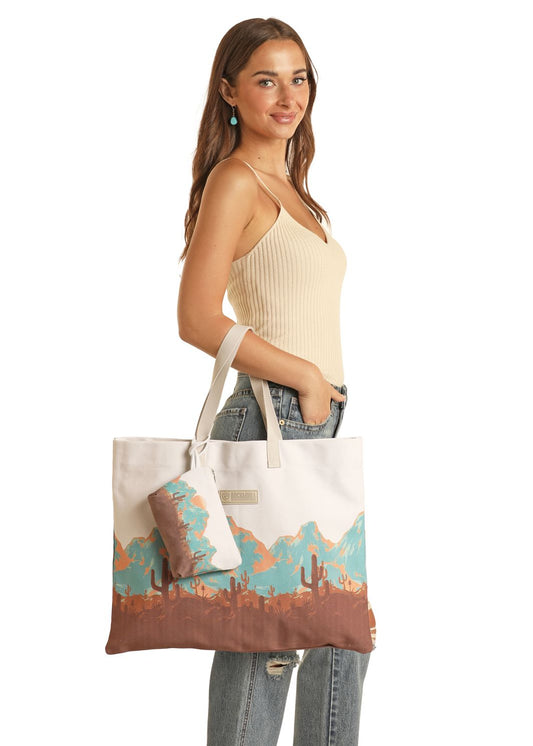 Rock & Roll Denim Desert Tote Bag