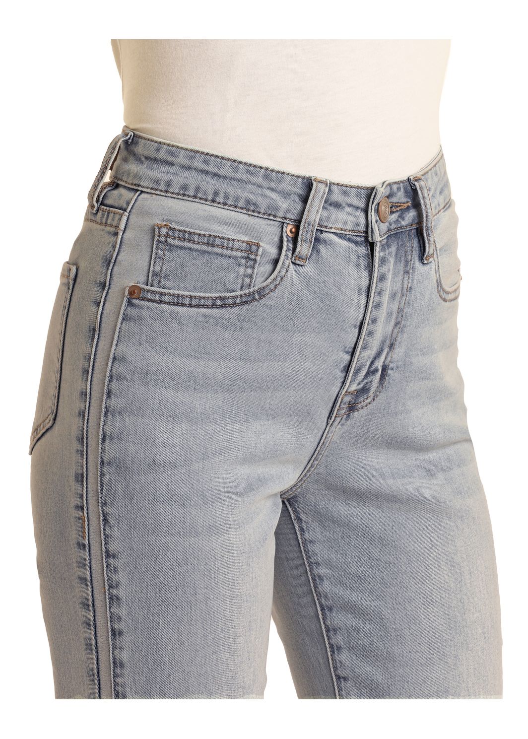 Rock & Roll Denim Women's High-Rise Two-Tone Boot Cut Jeans