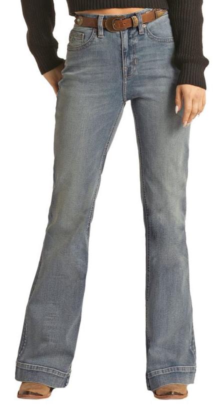 Rock & Roll Ladies Scalloped Detail High Rise