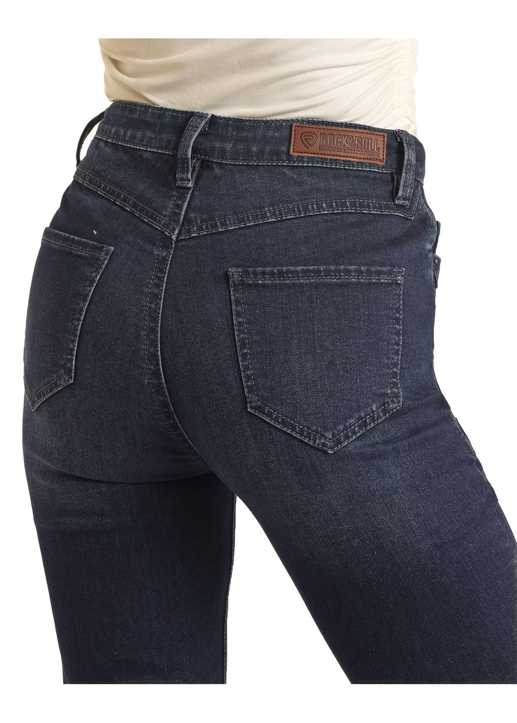 ROCK & ROLL LADIES Dark Wash Yoke Detail High Rise Women’s Trouser