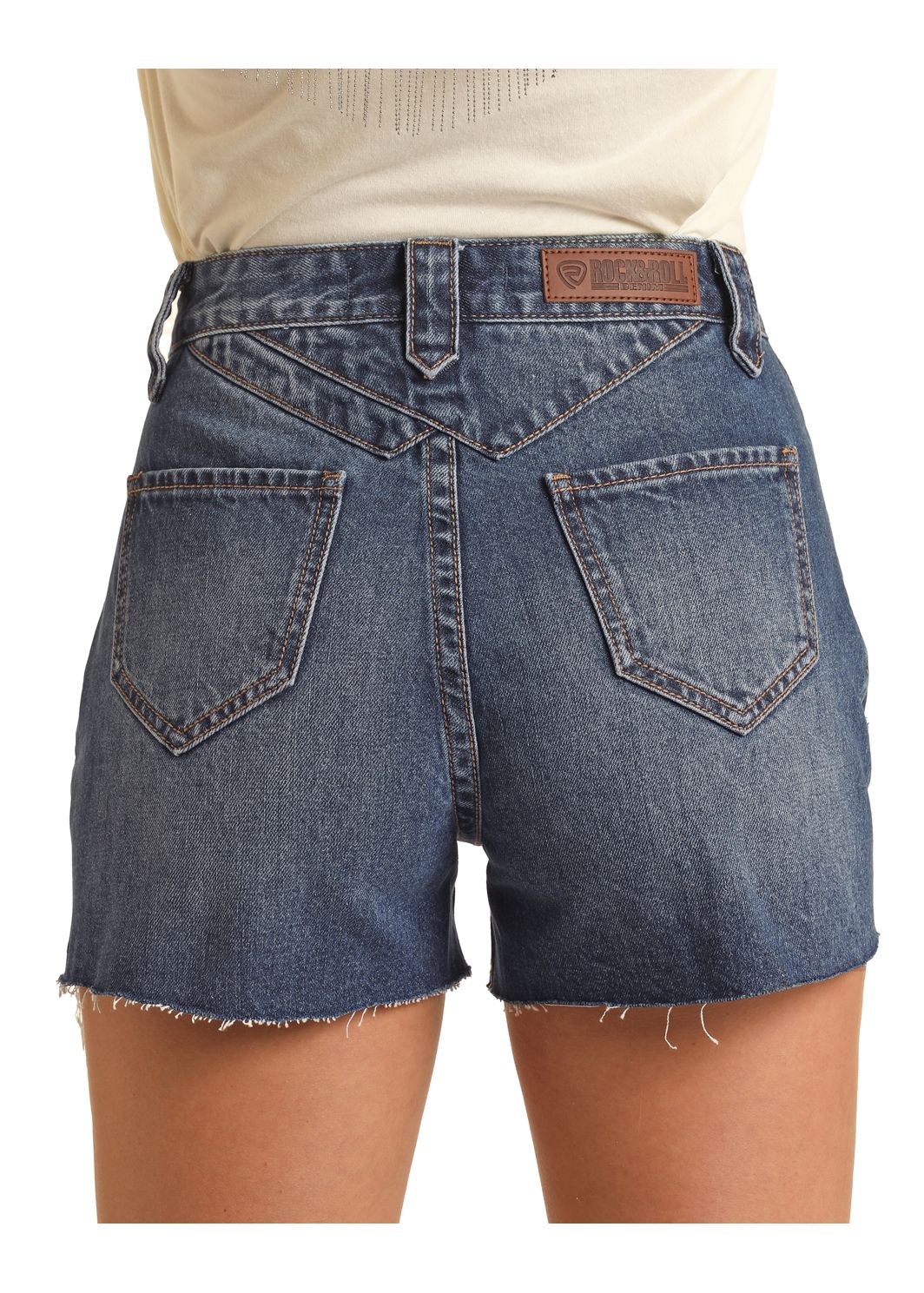ROCK & ROLL LADIES HIGHRISE DISTRESSED SHORTS