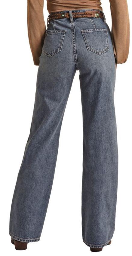ROCK & ROLL LADIES MIDWASH RELAXED FLARE JEANS
