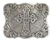 BLAZIN ROXX RECTANGLE FILAGREE CROSS BUCKLE