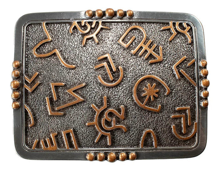 BLAZIN' ROXX RECTANGLE COPPER BRAND BUCKLE