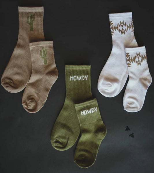 "CACTI MOOD" SOCK EM SILLY SOCKS 3 PACK