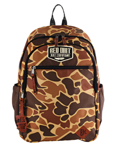 RED DIRT HAT CO. CAMO PRINT BACKPACK