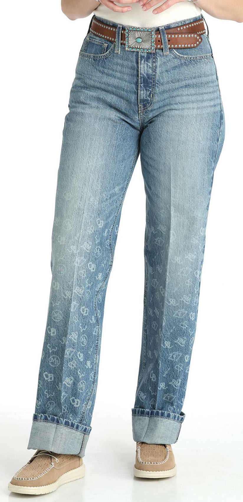 CRUEL DENIM LADIES' CATTLE BRAND LASER PRINT CASEY JEANS