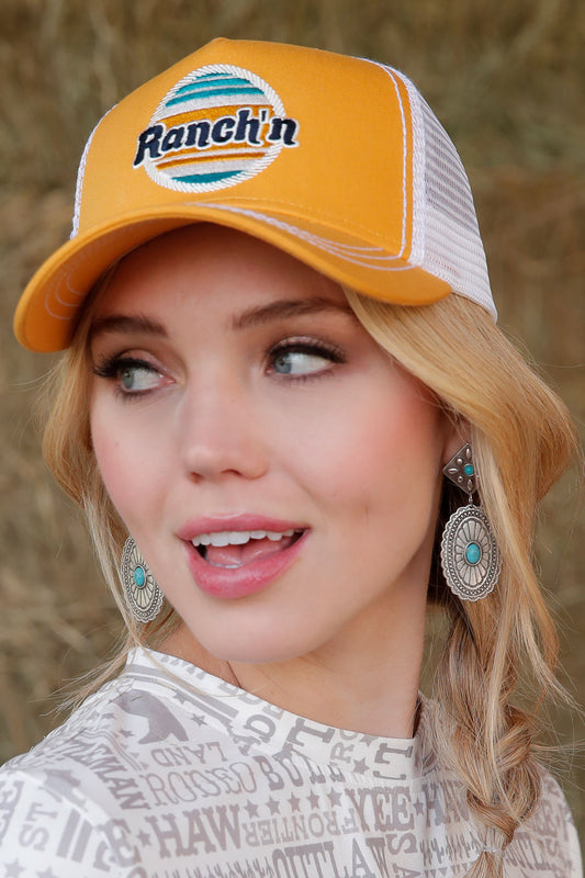 Cinch Ladies Yellow Ranch'n Trucker Cap - YELLOW