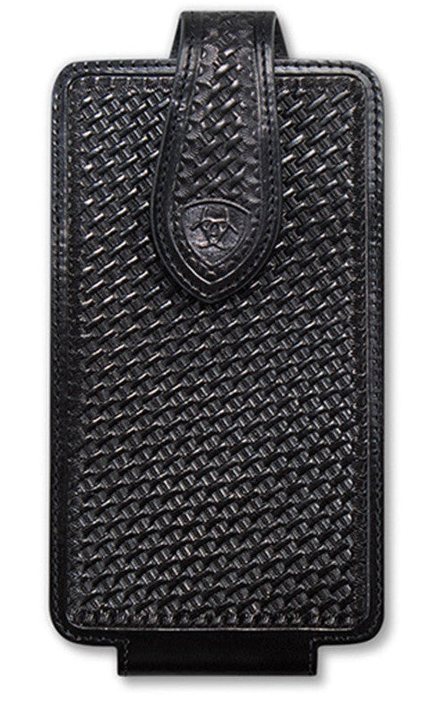 ARIAT BLACK BASKET WEAVE CELL PHONE CASE