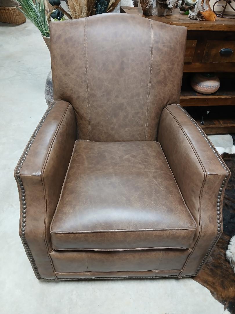 MAYO 3100L SWIVEL GLIDER IN OMAHA RUM LEATHER