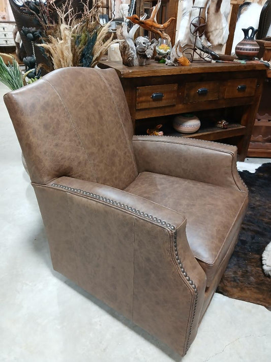 MAYO 3100L SWIVEL GLIDER IN OMAHA RUM LEATHER