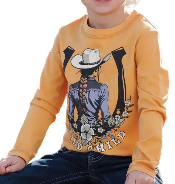 CRUEL GIRL "WILD CHILD" TODDLER LONG SLEEVE TEE in YELLOW
