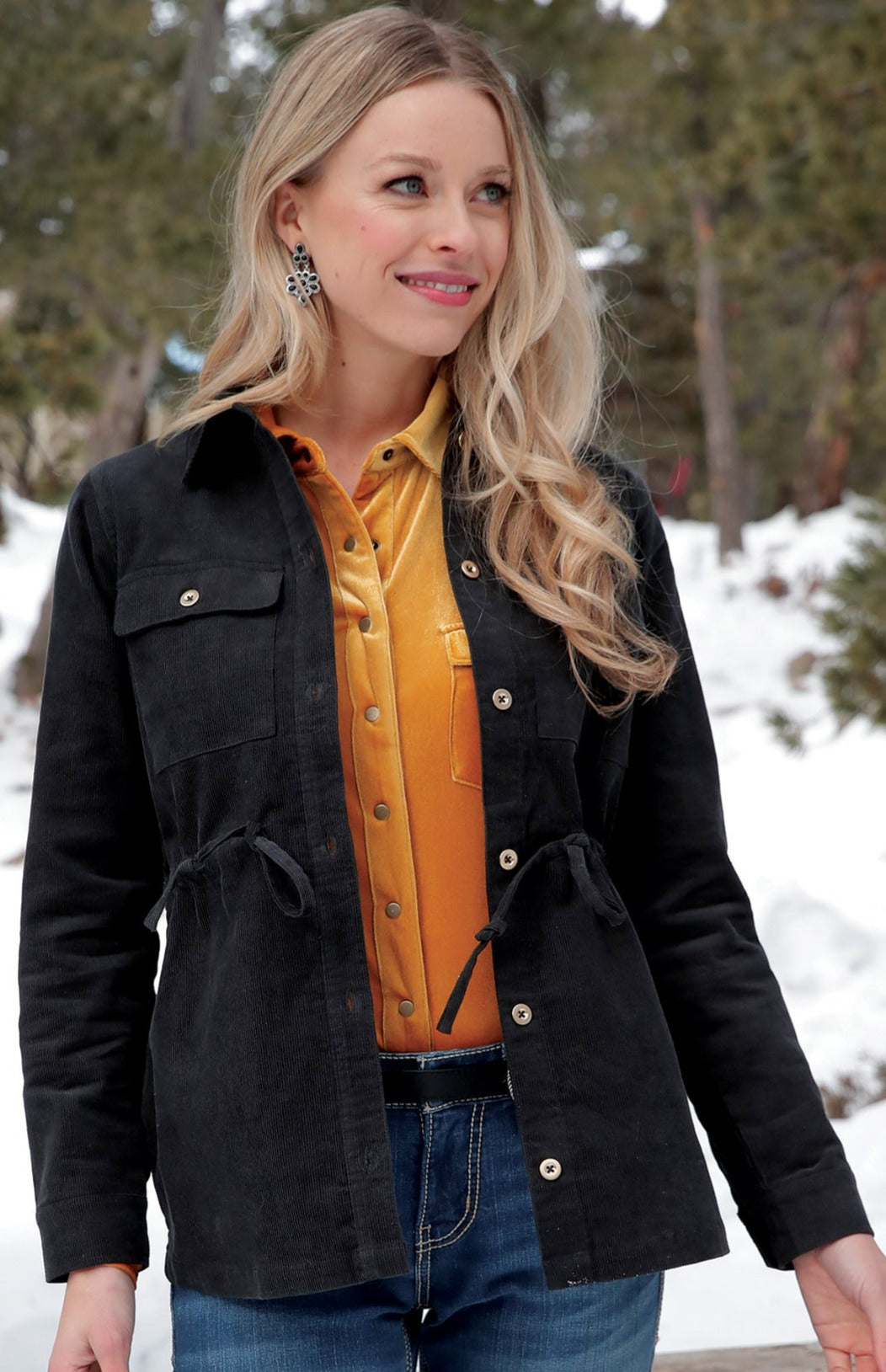 Cinch Women's Corduroy Shirt Jacket - Black