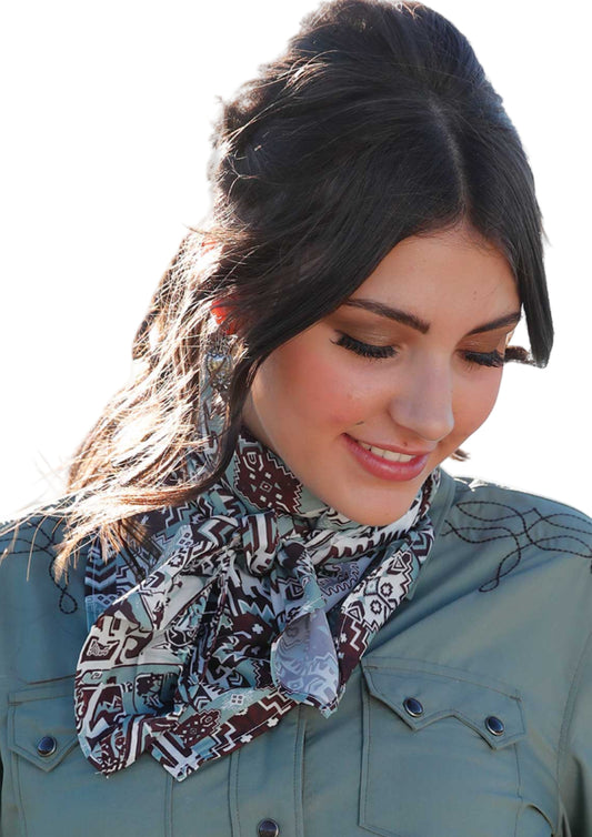 CRUEL GIRL AZTEC PRINT WILD RAG - GREEN