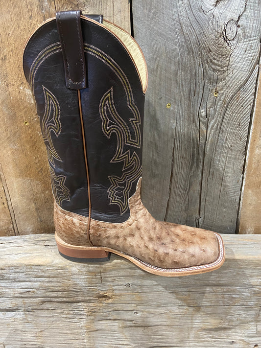 ANDERSON BEAN RUM GLAZED FULL QUILL OSTRICH MENS BOOTS