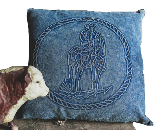 THE DENIM BOSS PILLOW COVER