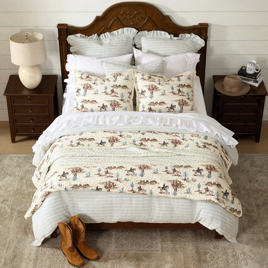 STETSON HOME DESERT TRAIL REVERSIBLE QUILT SET in QUEEN