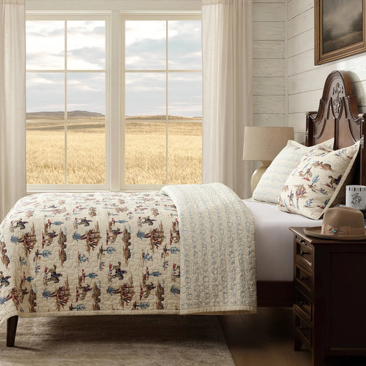 STETSON HOME DESERT TRAIL REVERSIBLE QUILT SET in KING