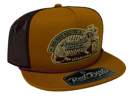 RED DIRT HAT CO DILLO MOTEL CAP in ORANGE/MAROON