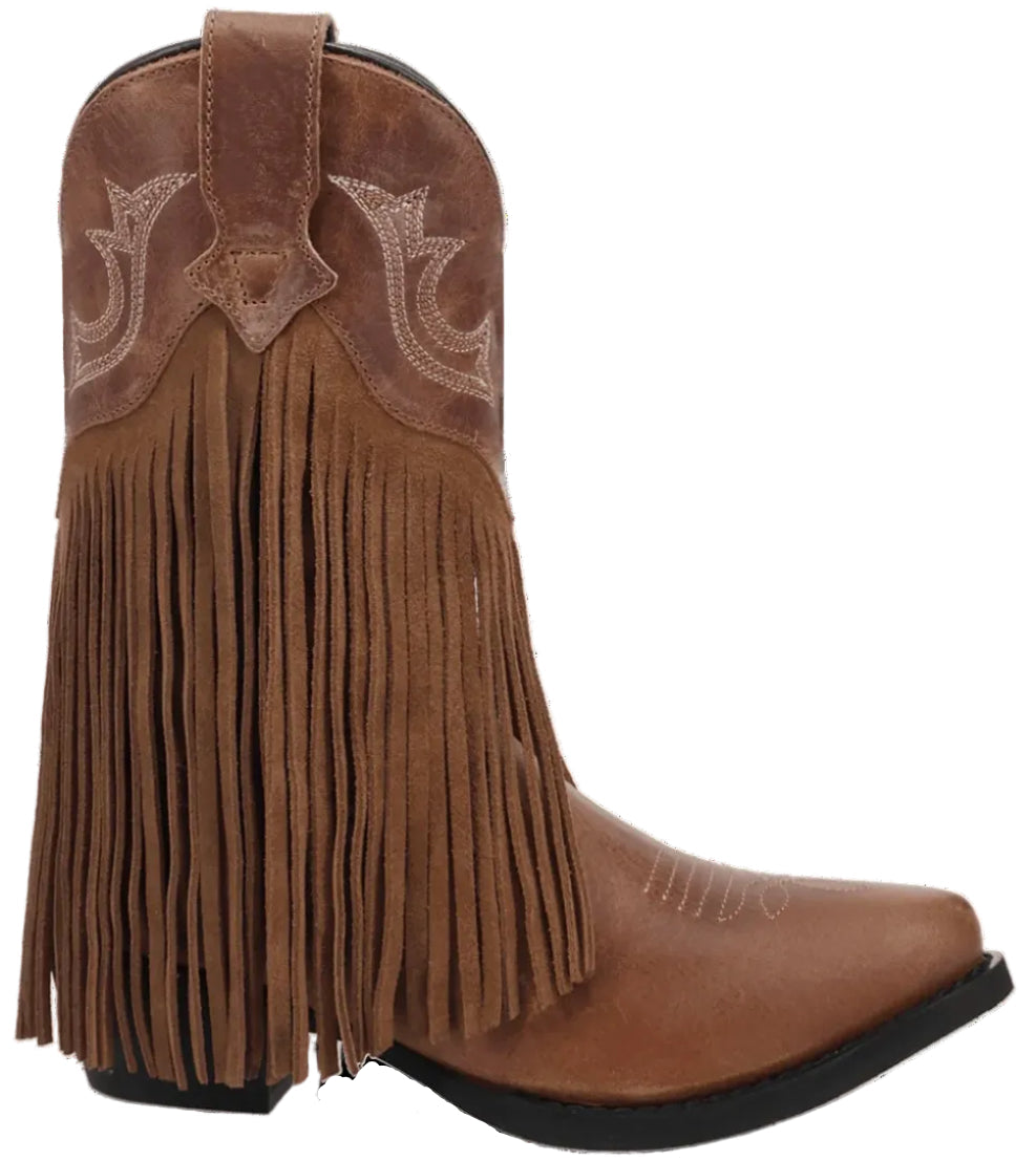 DAN POST GIRL'S HAPPY TRAILS BROWN FRINGE BOOT