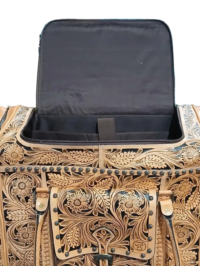 WESTERN TOOLED LEATHER DUFFLE BAG