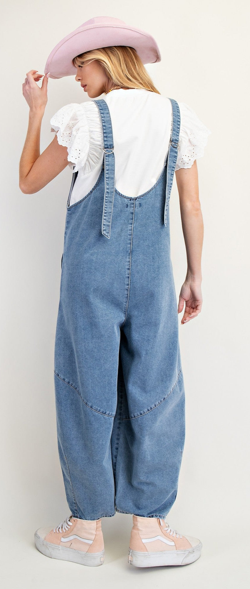 WASHED DENIM JUMPER PANTS