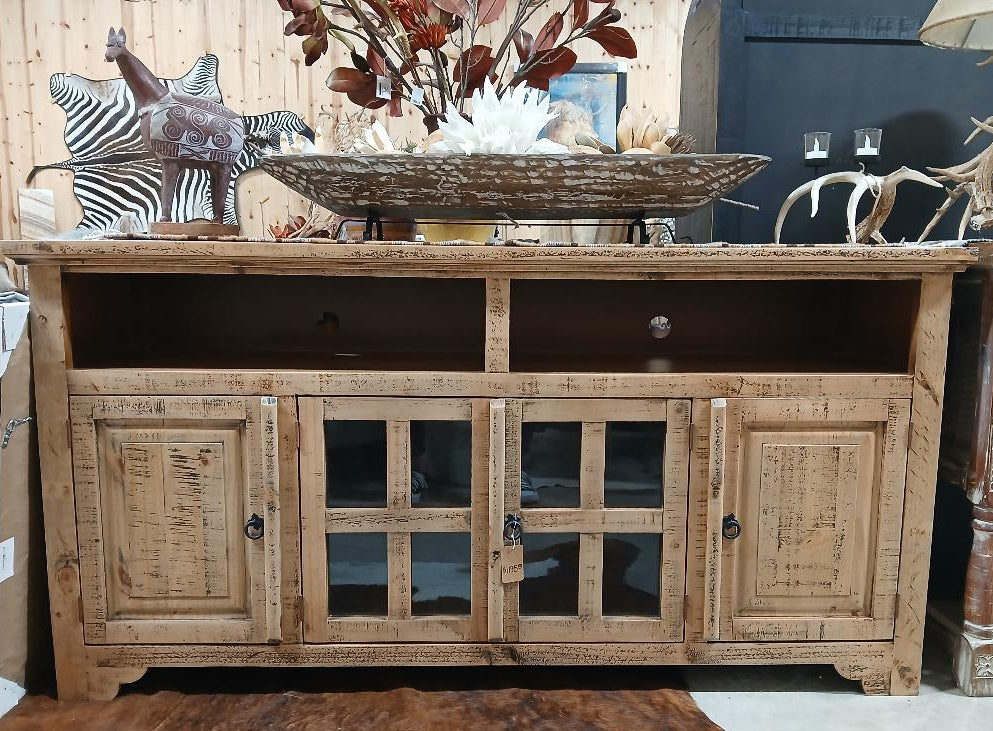 4 DOOR PONDEROSA PINE 70" TV CONSOLE