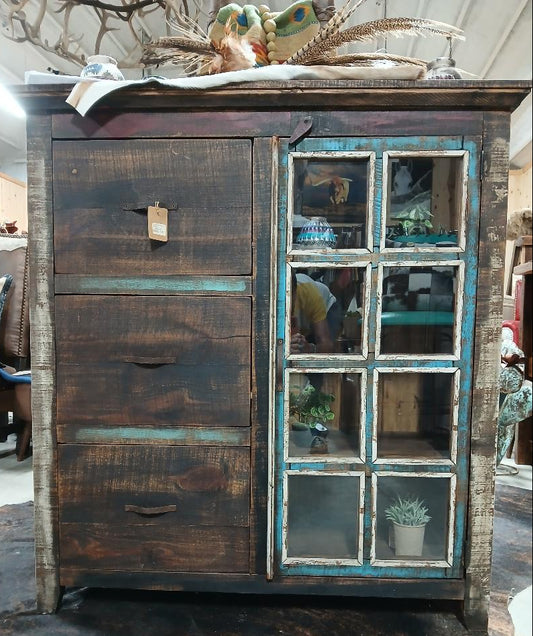 RUSTICO SIERRA 3 DRAWER 2 SHELF CABINET