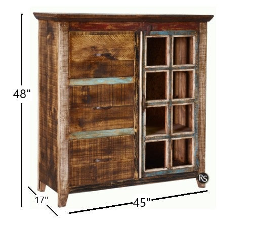 RUSTICO SIERRA 3 DRAWER 2 SHELF CABINET