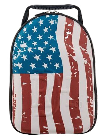 RED DIRT HAT COMPANY AMERICAN FLAG PRINT CAP CARRIER W/SUNGLASS CASE