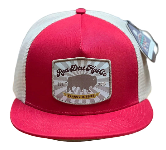 RED DIRT HAT CO FOUNDED HAT in RED/TAN