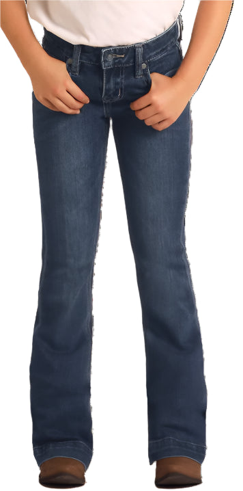 GIRL'S ROCK AND ROLL EXTRA STRETCH MID RISE TROUSERS