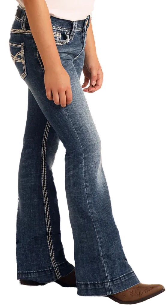 ROCK & ROLL DENIM GIRL'S HEAVY STITCH TROUSER JEAN