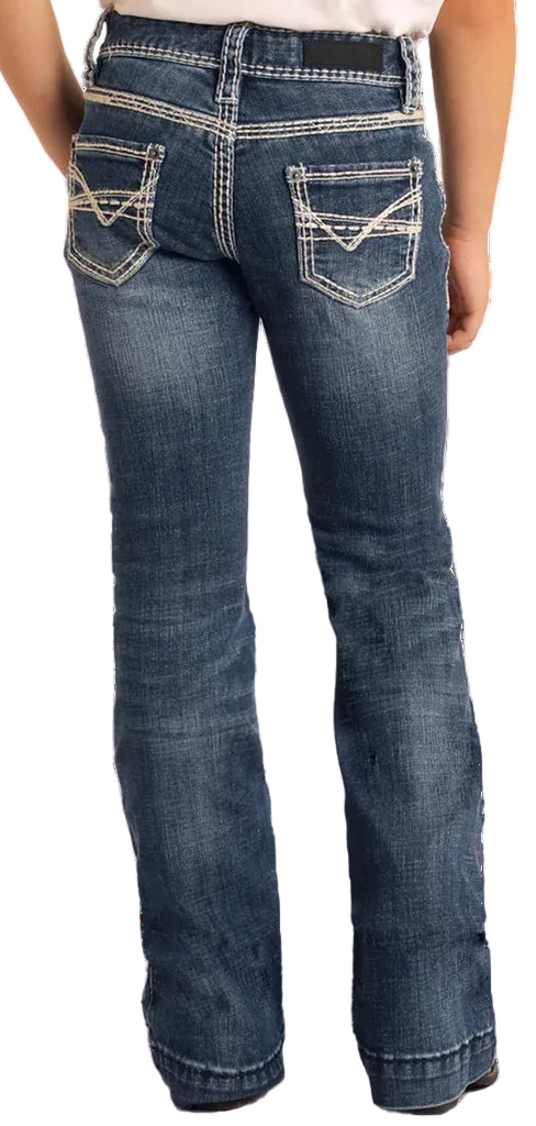 ROCK & ROLL DENIM GIRL'S HEAVY STITCH TROUSER JEAN