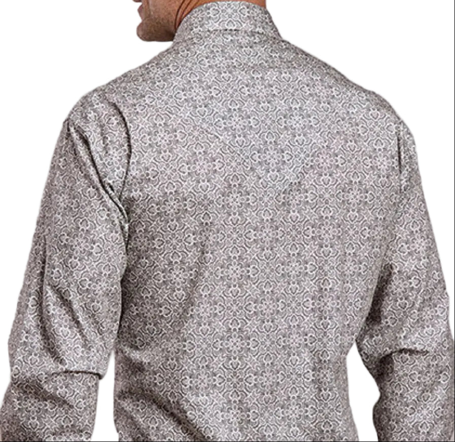 STETSON GREY PAISLEY MEDALLION PRINT SNAP SHIRT