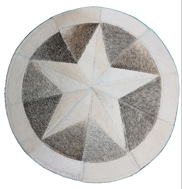 ROUND COWHIDE STAR PATCHWORK PLACEMATS